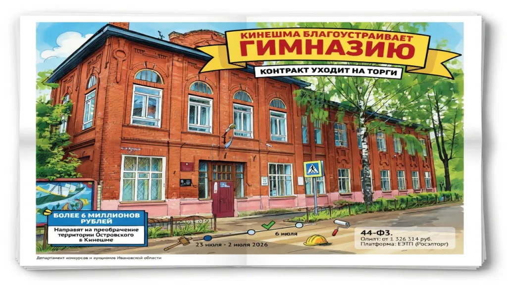 Кинешма благоустраивает гимназию. Контракт уходит на торги